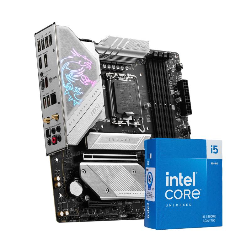 INTEL I5 14600K CPU+微星 B760M EDGE TI WIFI D5刀锋钛主板套装 2427元（需领券）