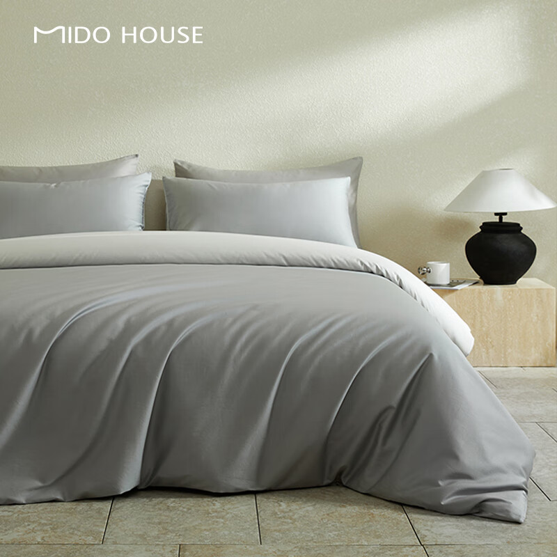 MIDO HOUSE 铭都家居 1.5/1.8m床单款四件套 薄暮灰配幻影灰（60支） 209元（需用