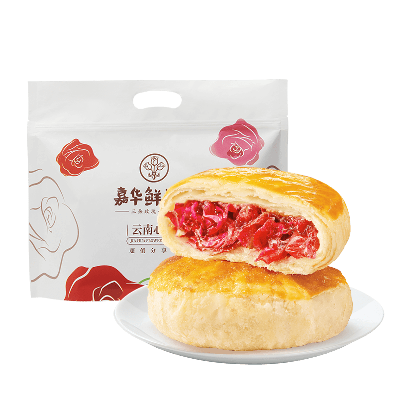 PLUS;自营 嘉华 鲜花饼 经典玫瑰花饼50g*10枚 27.6元包邮