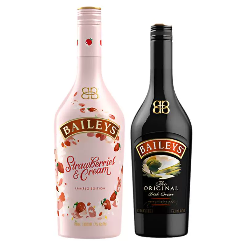 BAILEYS 百利甜酒 原味500ml+草莓味700ml双支配制奶油力娇酒酒 ￥99