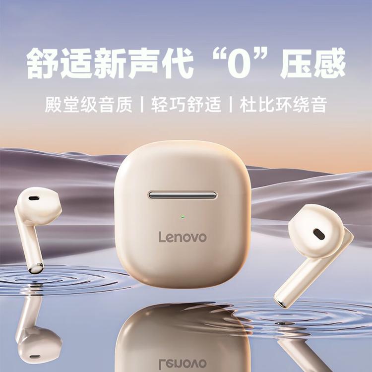 Lenovo 联想 蓝牙无线耳机 游戏低延迟半入耳式耳机 强劲续航 安卓苹果通用 8