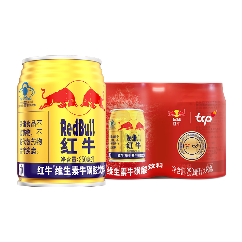 概率券、PLUS会员：RedBull红牛 维生素牛磺酸饮料250ml*6罐 21.56元（需用券）