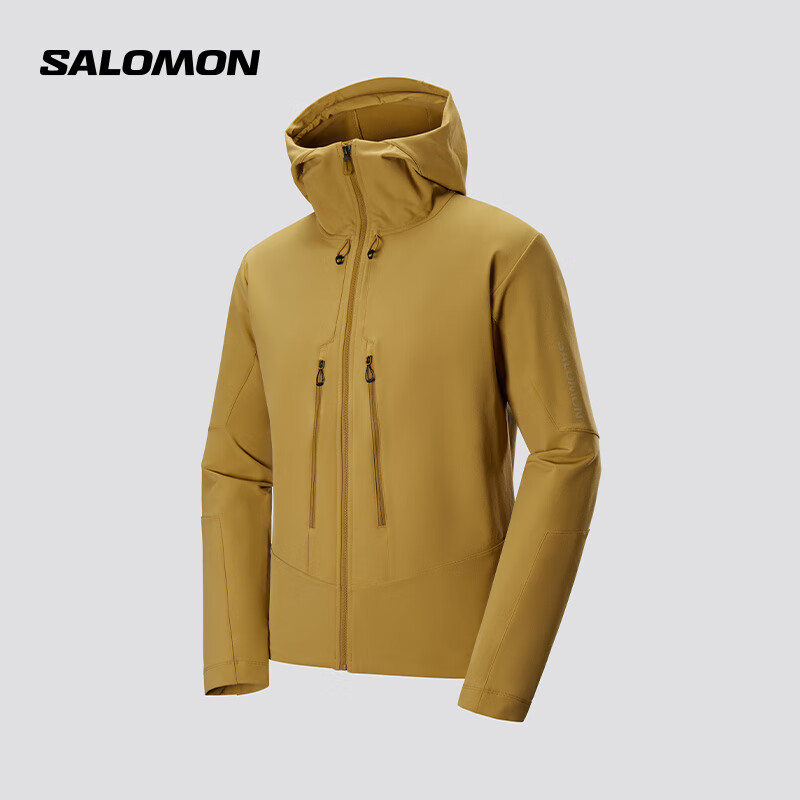 salomon 萨洛蒙 男款 户外运动防风透气软壳夹克外套 OUTPEＡK SOFTSHELL 肉桂卡其