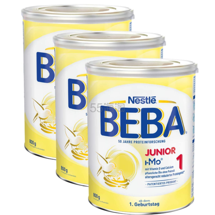 【含税直邮】Nestlé 雀巢 BEBA JUNIOR 1 幼儿奶粉 适用于1岁以上幼儿，3罐装(3 x 800g)