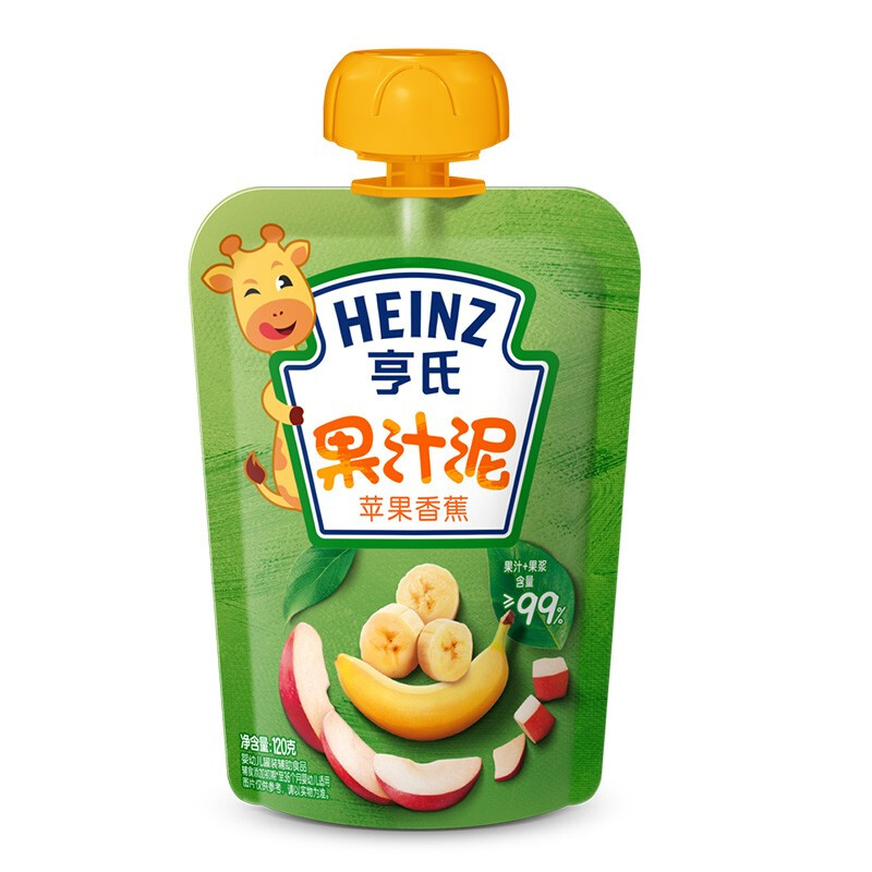 Heinz 亨氏 苹果香蕉水果泥120g 6.8元（需买8件，共54.4元包邮）