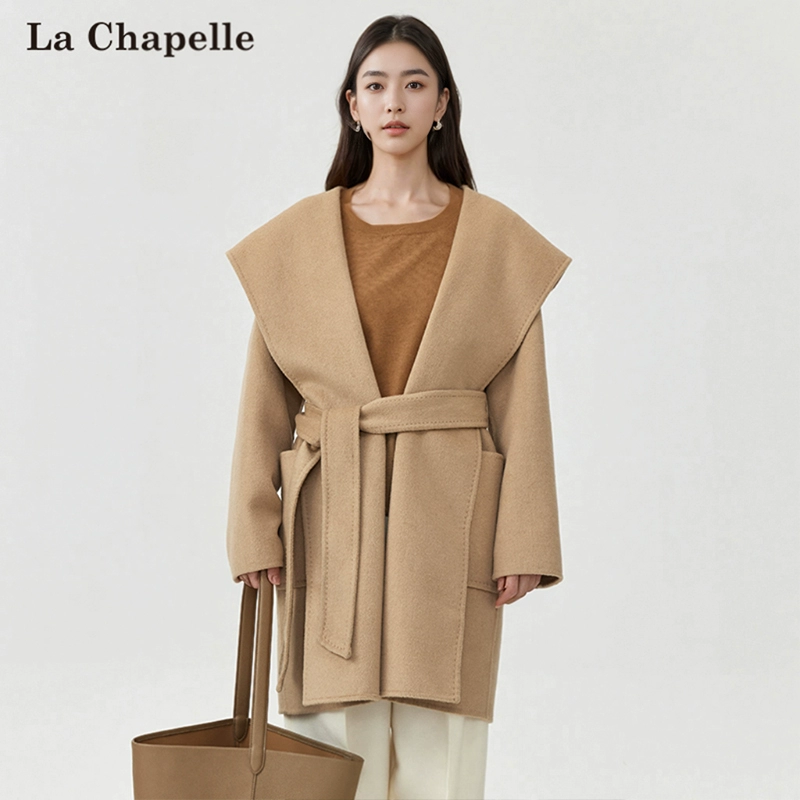 La Chapelle 拉夏贝尔 2024秋冬双面羊绒大衣高级感毛呢外套 ￥199.9