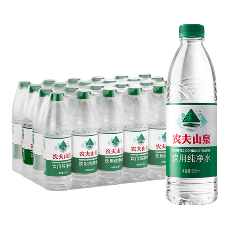 再降价、Plus会员、概率券:农夫山泉饮用水纯净水550ml*24瓶*3件 合17.24元/件（