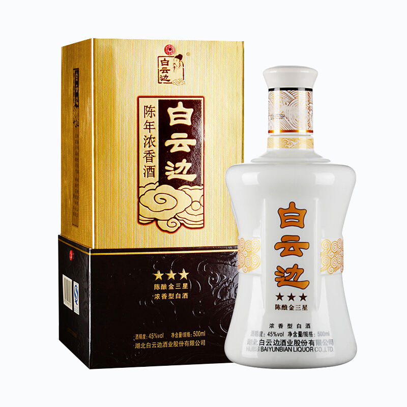 白云边 星级系列 陈酿 金三星 45%vol 浓香型白酒 500ml 单瓶装 33.97元