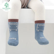 kocotree kk树 儿童秋冬保暖加厚防滑地板袜 蓝色猫头鹰-一双L码 6.9元（需用券