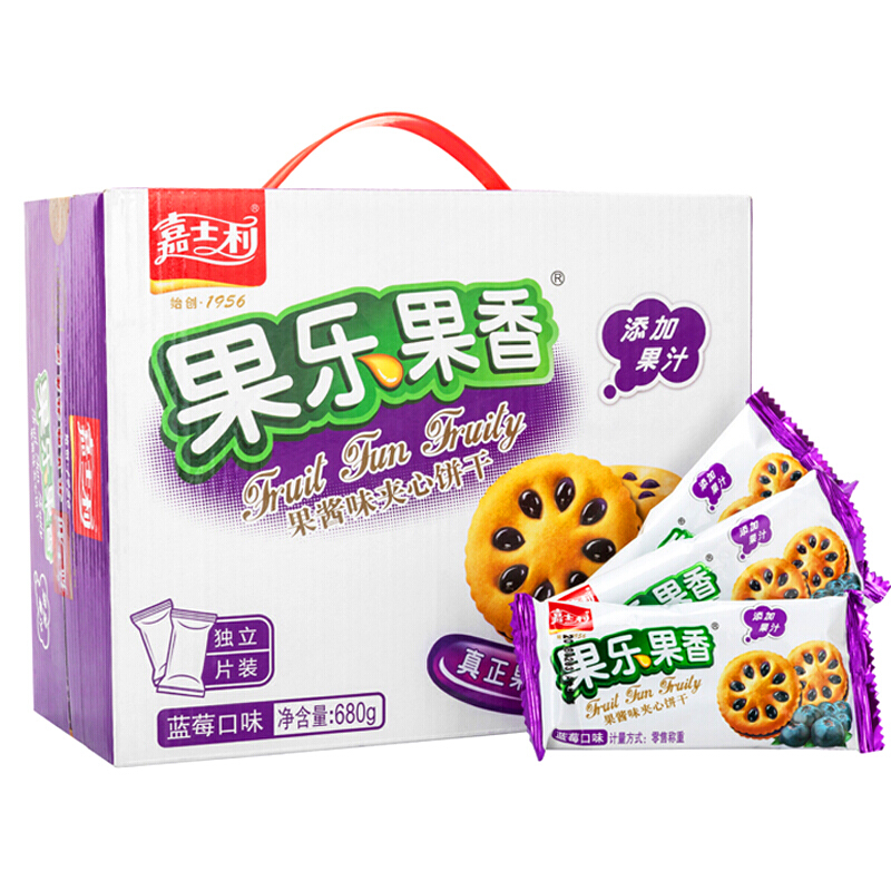 嘉士利 果乐果香 夹心饼干 蓝莓味 680g 10.65元（需买3件，需用券）