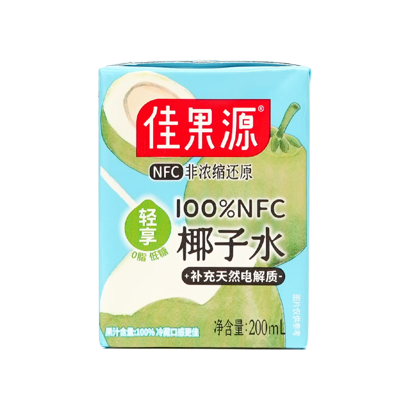 双11狂欢、PLUS：佳果源 佳农旗下100﹪NFC椰子水200ml*12瓶 32.91元（plus会员包邮