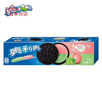 OREO 奥利奥 水果夹心饼 水晶葡萄味+水蜜桃味 97g ￥5.87