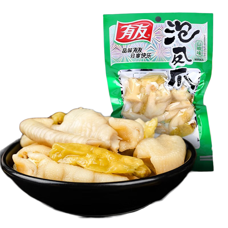 有友泡椒筋骨棒山椒鸡脚70g*5件 24.25元（需领券，合4.85元/件）