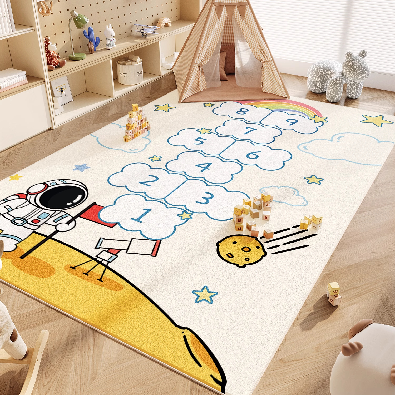 KAYE 卡通儿童房地毯 SJR-跳跃星空 60x160cm 18.78元（需用券）