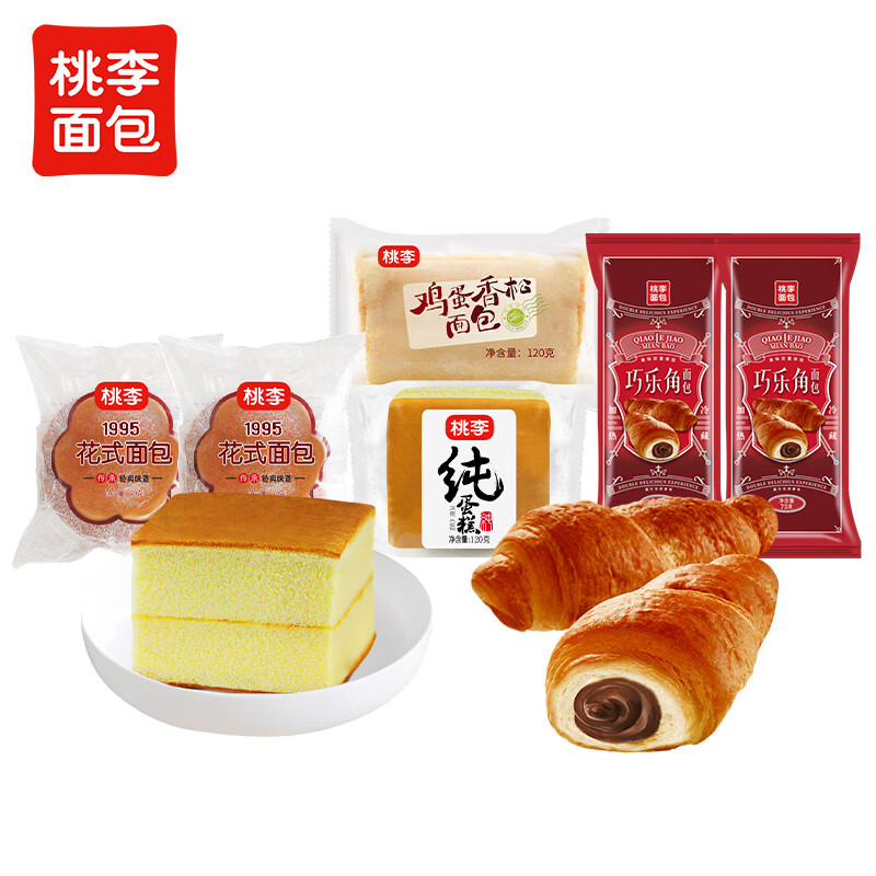 桃李 巧乐角纯蛋糕面包组合 530g ￥15.78