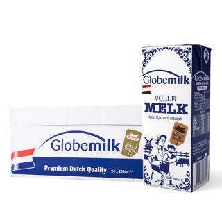 荷兰原装进口 荷高(globemilk) 全脂纯牛奶200ml*24整箱装 3.