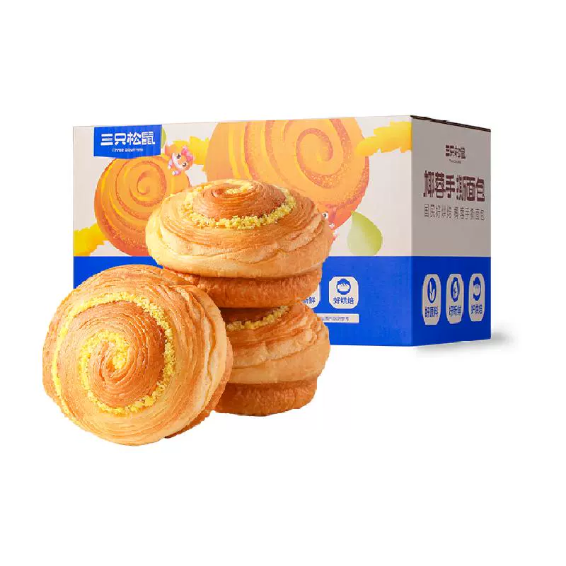 三只松鼠 椰蓉手撕面包 1000g*1箱 ￥11.9