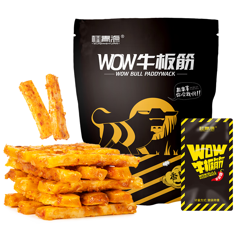 Plus会员:桂青源 WOW 厚切手撕牛板筋 300g*4件 香辣味 82.12元包邮（合20.53元/件