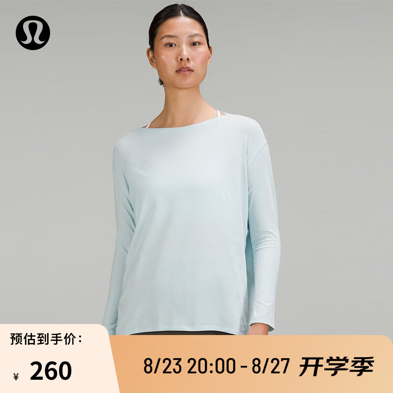 lululemon 丨Back in Action 女士长袖 T 恤 LW3CE0S 蓝色粉末色 0 260元（需用券）