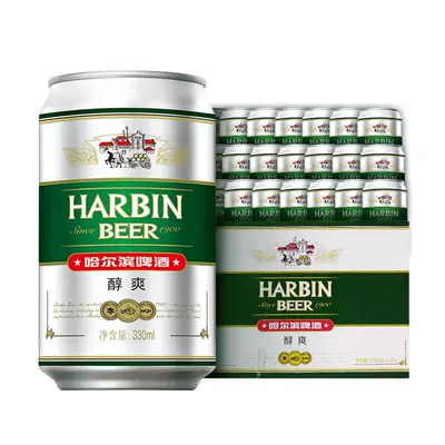 88VIP：HARBIN 哈尔滨啤酒 醇爽啤酒 330ml*24听 28.4元（需领券）