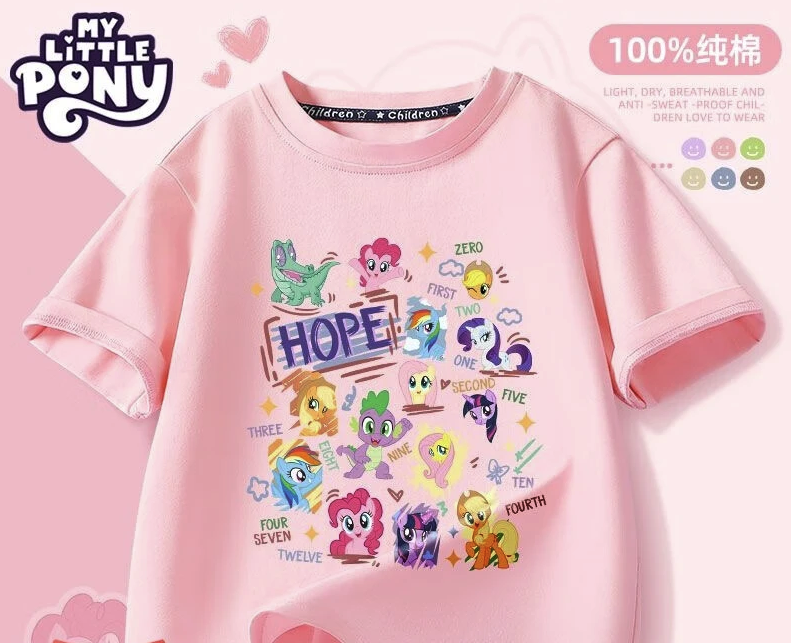 My Little Pony 小馬寶莉 女童短袖t恤2025純棉兒童短袖夏季薄款女孩洋氣時髦夏