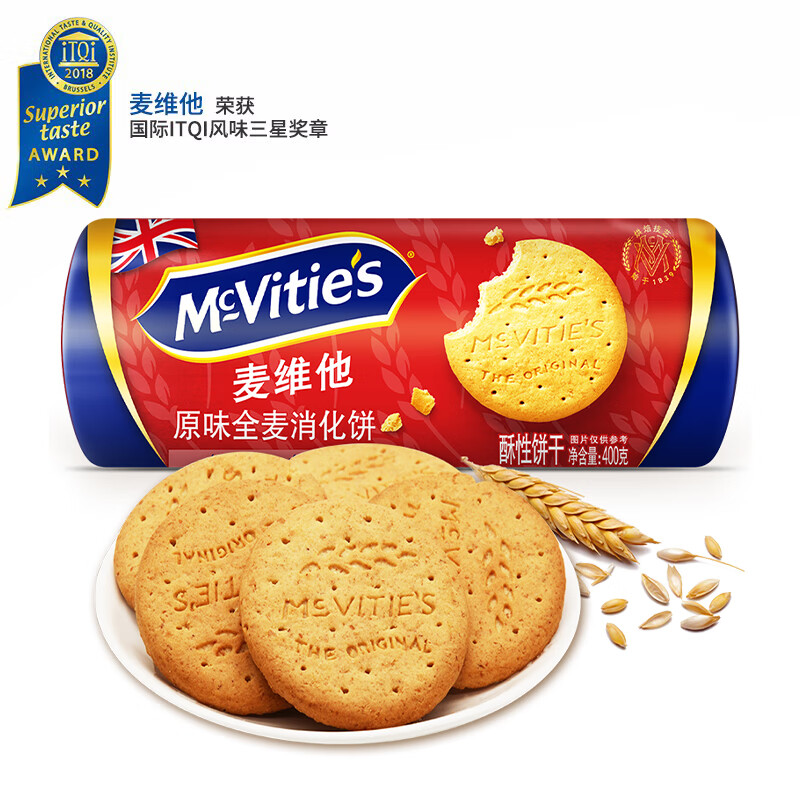 McVitie's 麦维他 原味全麦消化饼 400g ￥6.9