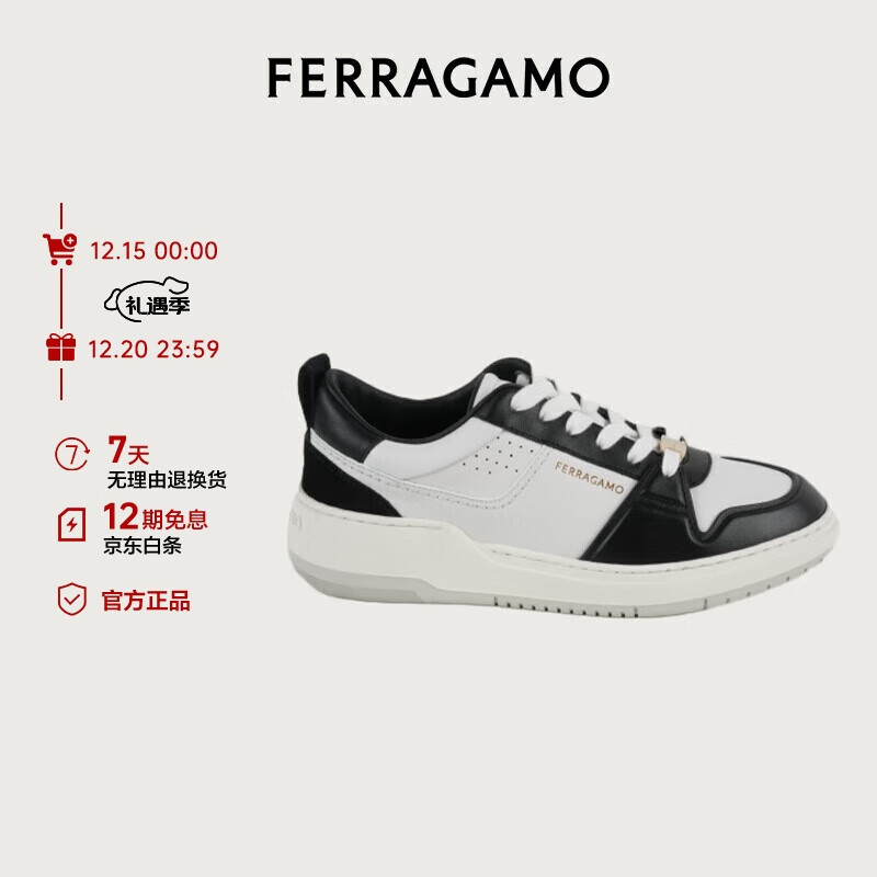 Salvatore Ferragamo 菲拉格慕 Ferragamo）男士黑色Gancini轮廓低帮休闲鞋 0770882_M _ 95