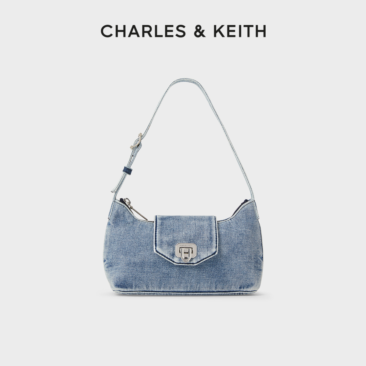 CHARLES & KEITH 秋冬女包 简约翻盖手提法棍腋下包 CK2-20671648 429元（需用券）