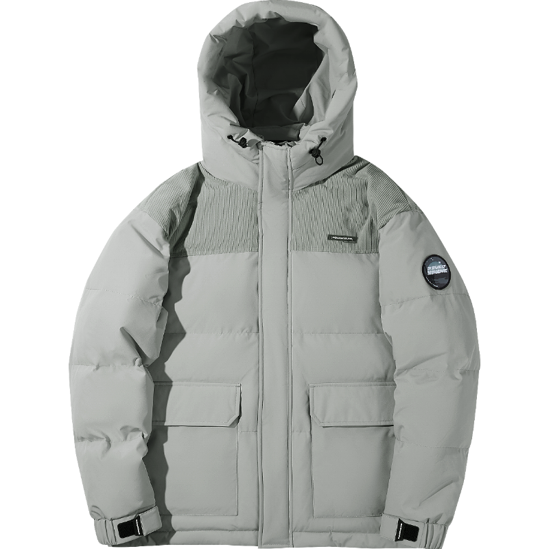 再降价：海澜之家 【防钻绒防风】冬季蓬松白鸭绒连帽面包服男士羽绒服 31