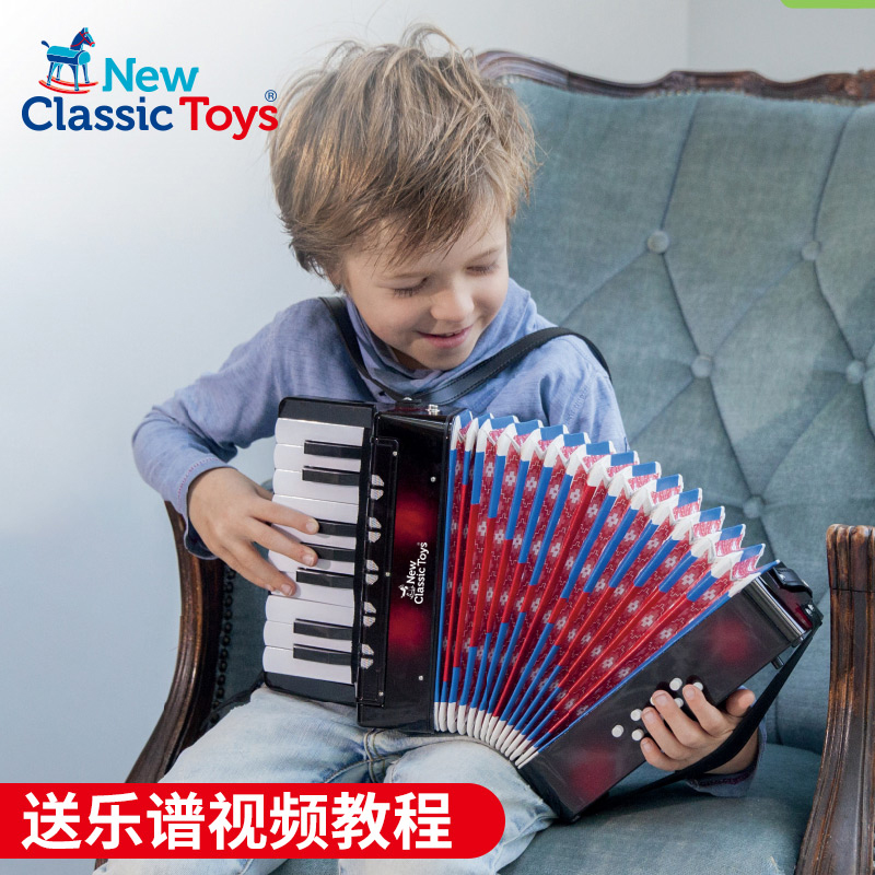 NEW CLASSIC TOYS NCT儿童手风琴初学者玩具乐器婴儿益智可弹奏3-6岁女孩礼物送