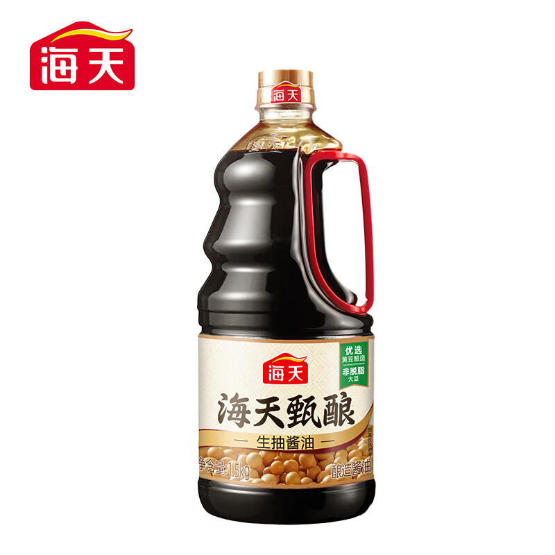 海天 酱油 甄酿生抽1.5kg*2+香醋500mL*2 22.9元（需用券）