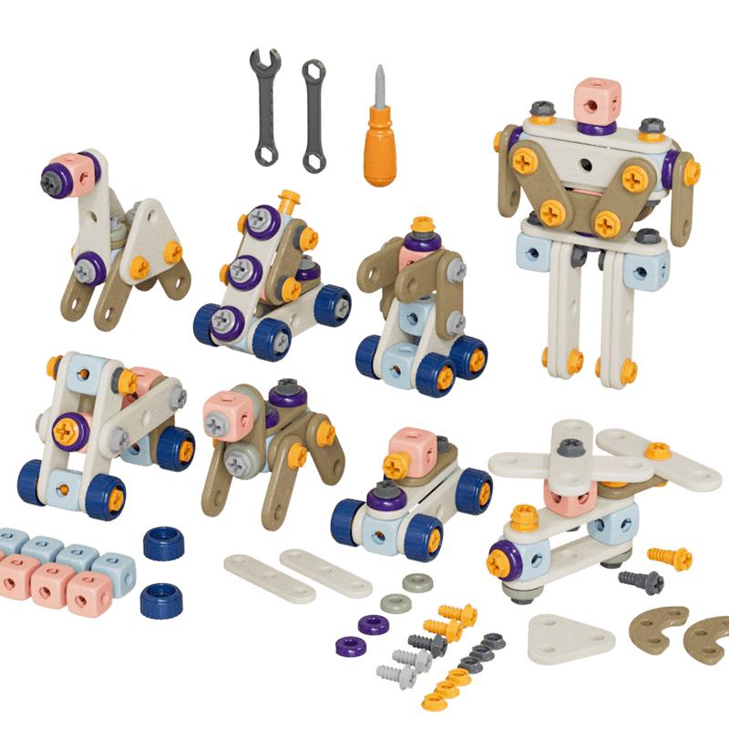 纽奇 儿童益智玩具拼装积木工具箱装修理工具套装拼装 116件|手动螺丝工具