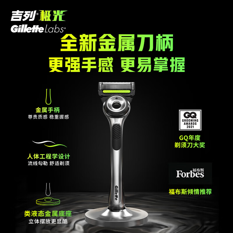 Gillette 吉列 Labs极光净澈 男士剃须刀套装（1刀架+4刀头+磁性支架） 185.28元（可3件9折） 买手党-买手聚集的地方