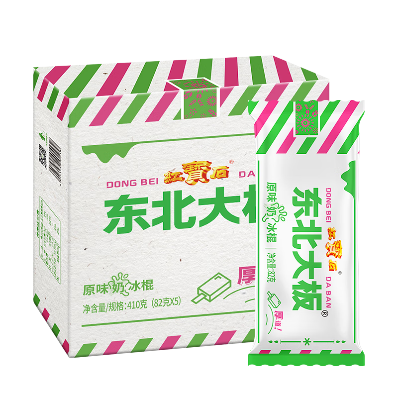 6日、东北大板 原味奶 冰棍 82g*5支 *6件 60.68元（合10.11元/件）包邮