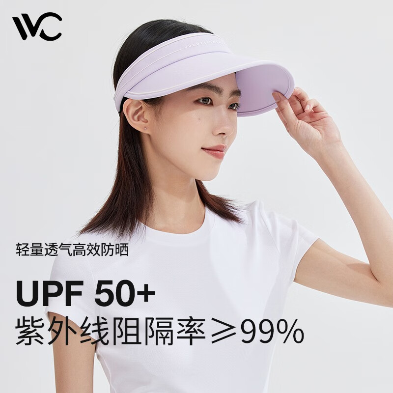 VVC 遮陽帽女防曬帽防紫外線夏季太陽帽戶外海邊運動空頂帽子 丁香紫 39元