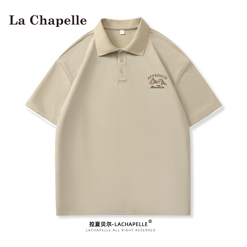 La Chapelle polo衫男短袖夏季时尚休闲宽松透气翻领户外百搭上衣t恤男 山峰#卡