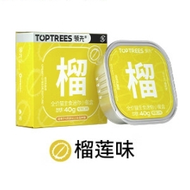 猫吃榴莲啥样？：Toptrees 领先 猫mini主食餐盒 榴莲味 40g*5罐 19.9元包邮（需