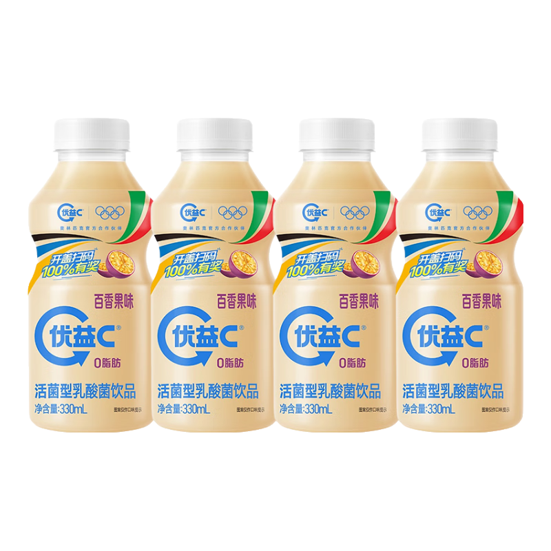 plus会员:蒙牛优益C0脂活性益生菌乳酸菌饮料百香果味330ml*4 *5件 50.05元（合10