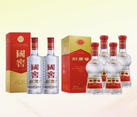 88VIP：泸州老窖 国窖52度500ml*2瓶+剑南春水晶剑52度500ml*4瓶白酒 3446.15元（需