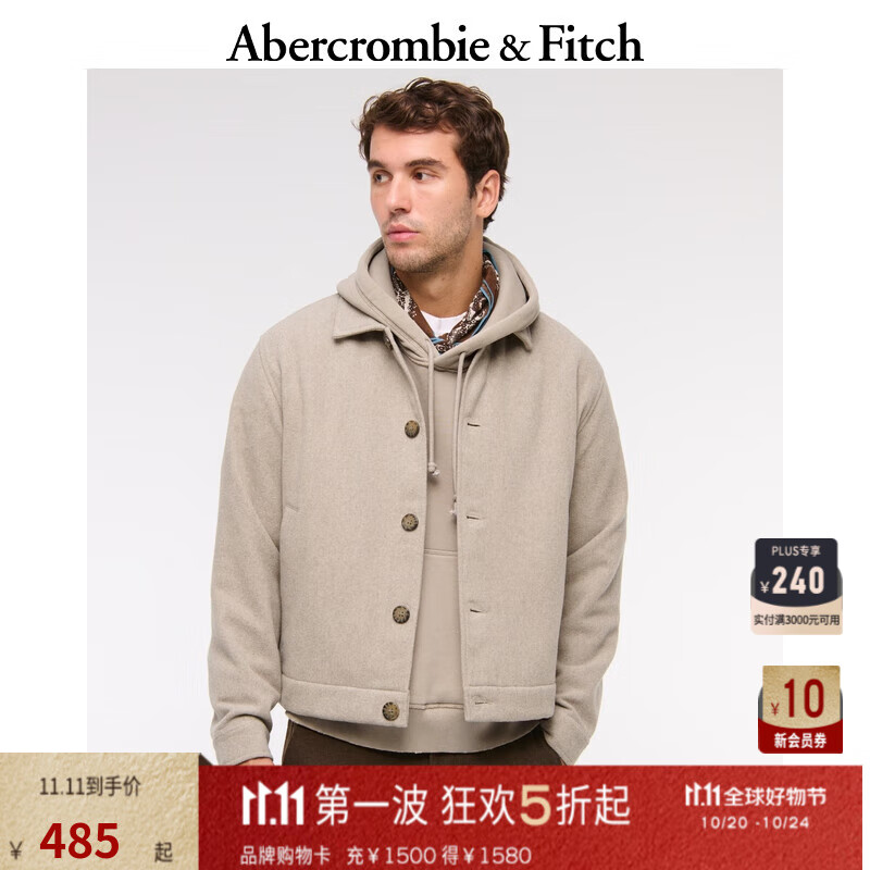 Abercrombie & Fitch 男装 美式复古工装多色衬衫夹克 KI125-4312 249.3元