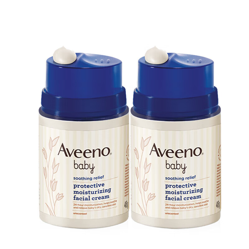 淘金币可用：Aveeno 艾惟诺 婴幼儿舒缓柔嫩防护面霜 48g*2瓶 99.2元包邮（双重