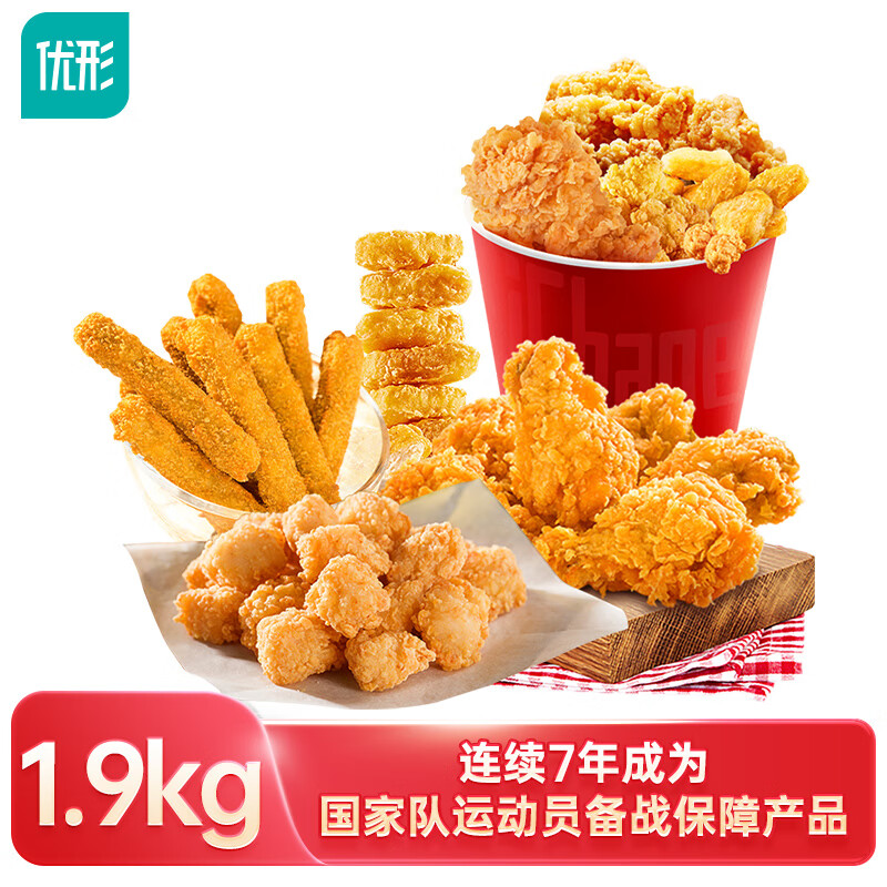 凤祥 优形 炸鸡家庭桶 1.9kg*3件 ￥101.46