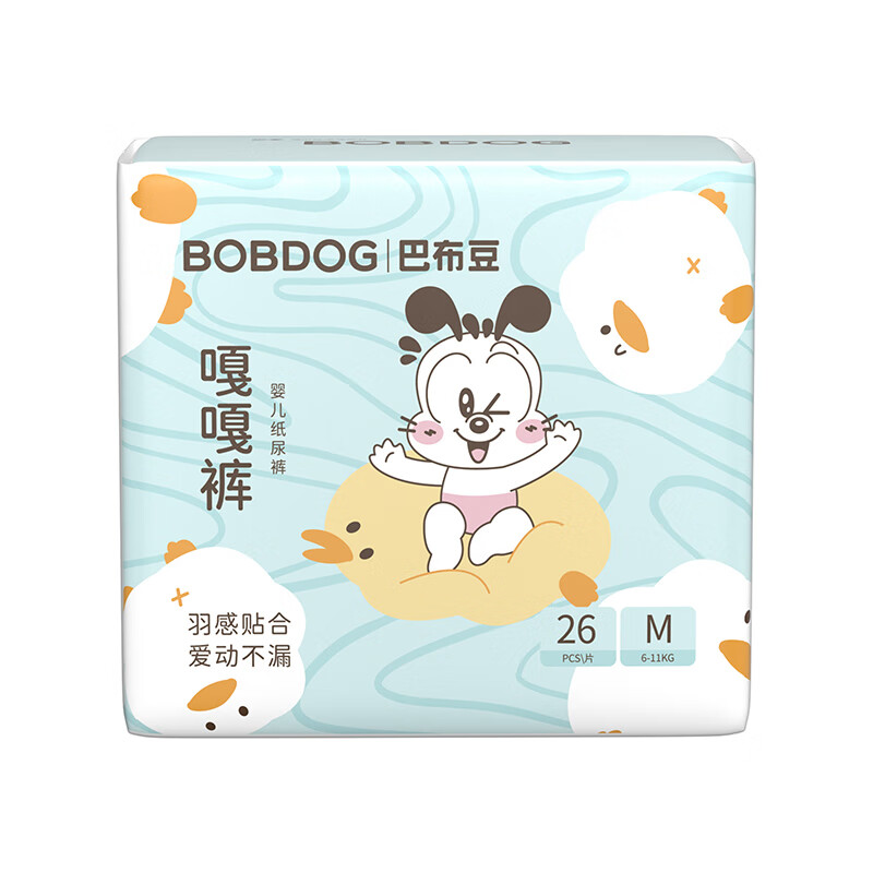 BoBDoG 巴布豆 嘎嘎裤婴儿纸尿裤M26片(6-11KG)*3件 57元 包邮（折19元/件）