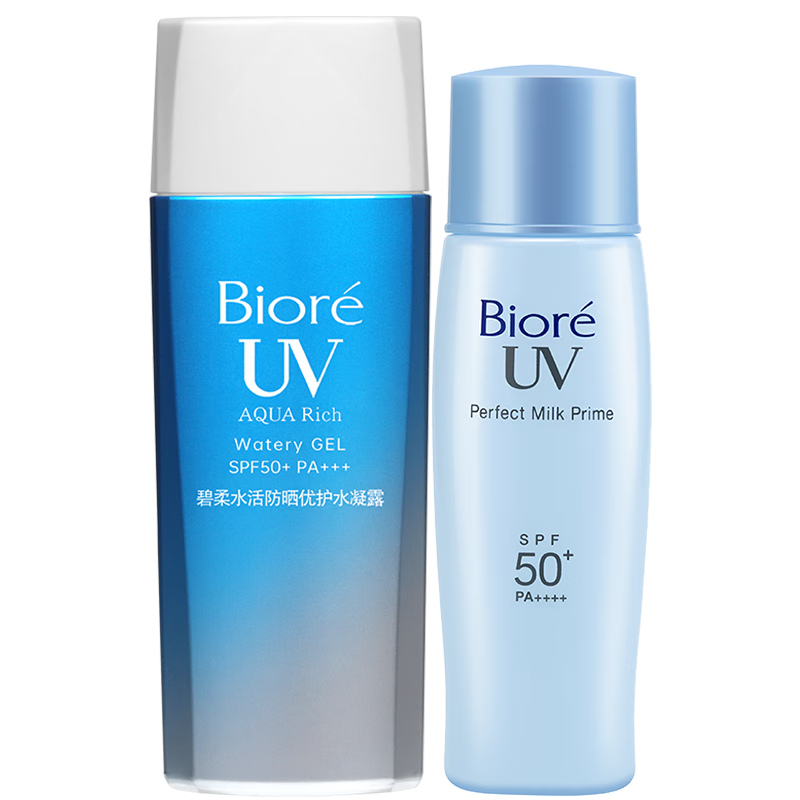 PLUS会员、需首购礼金：碧柔（Biore） 轻透倍护防晒乳液40ml+水凝露90ml 76.97元