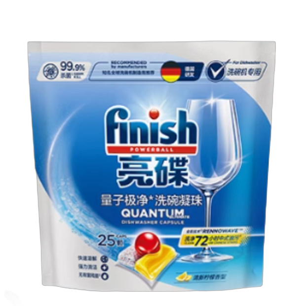 finish 亮碟 洗碗机专用量子极净洗碗凝珠3颗 9.4元