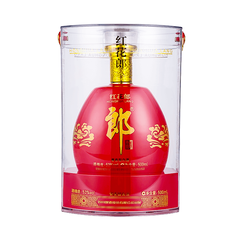 plus会员：郎酒 红花郎 红钻 酱香型 高度白酒 53度 500ml 单瓶装 292元（需领券