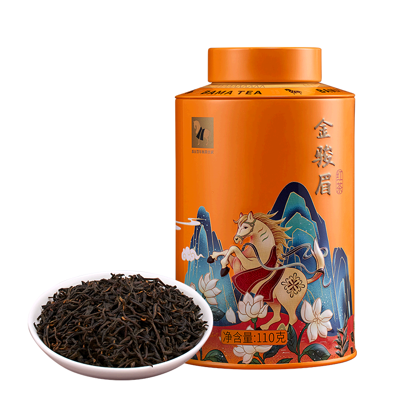 plus会员：八马茶业 特级 武夷山红茶 金骏眉 欢腾 罐装 金骏眉-110g+凑单品 30