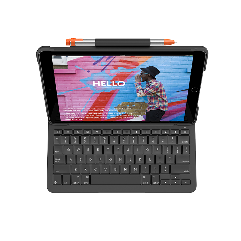 plus：罗技（Logitech）ik1055BK ipad蓝牙键盘保护套 10.2英寸平板电脑保护套 适用