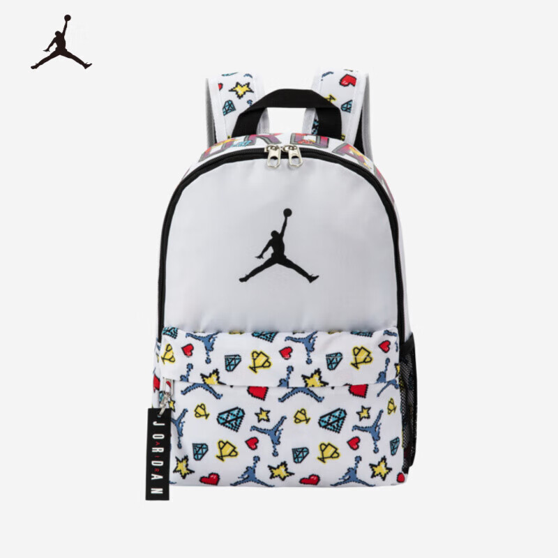 NIKE 耐克 Jordan耐克（NIKE）Jordan儿童书包男女童双肩包学生背包 纯白色 2T/4T 9