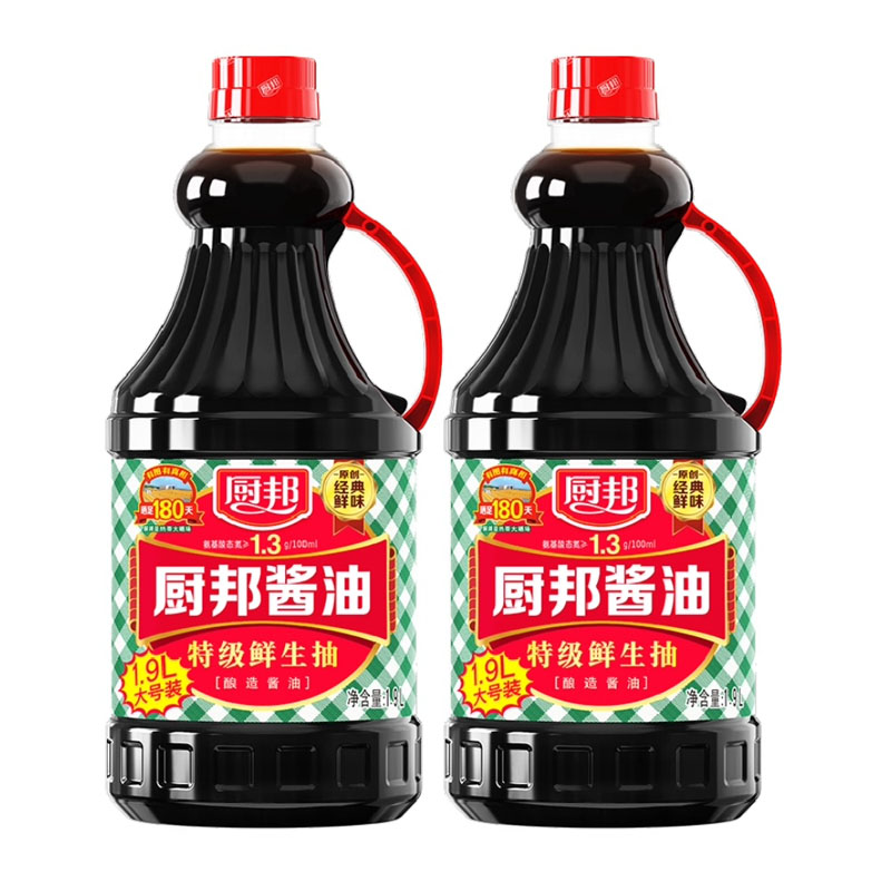 88VIP：厨邦 酱油1.95kg*2特级生抽 27.59元（需用券）